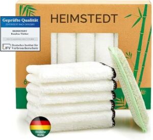 Bambus Putztücher mit schwarzem Rand für nachhaltige Hygiene