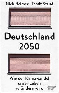 Das Cover des Buches "Deutschland 2050" von Nick Reimer und Toralf Staud ist weiß und zeigt über, sowie unter dem Titel je ein Fenster mit geschlossenem Rollo.