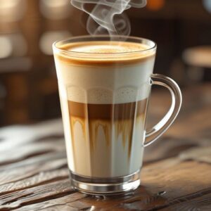 Hafer-Latte im Glas