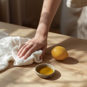 Holzmöbel natürlich pflegen mit Olivenöl und Zitronensaft – nachhaltige Möbelpflege