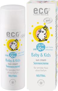 Eco Cosmetics Baby & Kids Neutral Sonnencreme LSF 50 – mineralischer Sonnenschutz für Kinder, vegan & ohne Nanopartikel