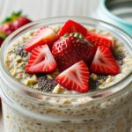 Overnight-Oat mit Erdbeeren im Glas