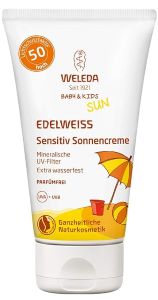 Weleda Edelweiss Kinder-Sonnencreme LSF 50 – nachhaltiger mineralischer Sonnenschutz ohne Nanopartikel für empfindliche Kinderhaut