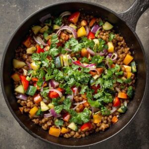 Nachhaltiges Mittagessen: Gemüsepfanne mit Linsen